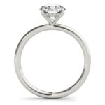 side view of white gold hidden halo engagement ring