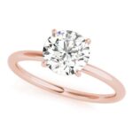 rose gold hidden halo diamond solitaire engagement ring