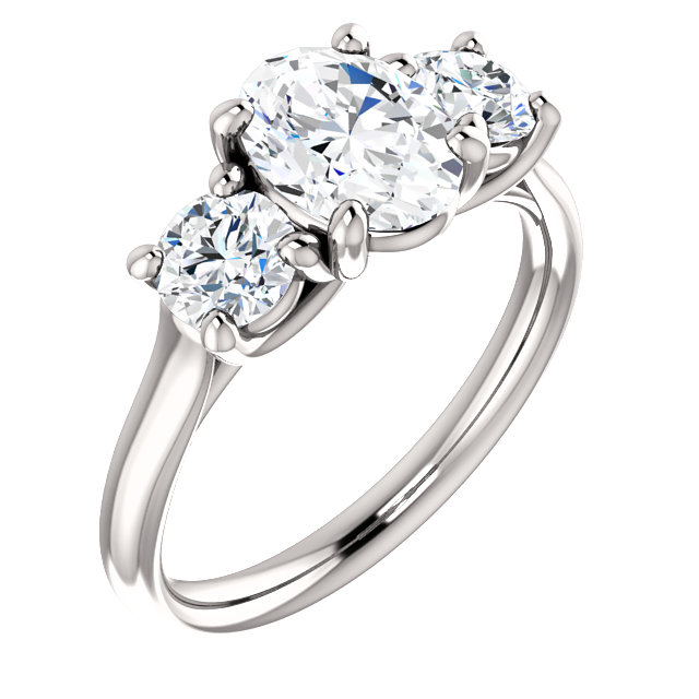 three stone diamond engagement ring