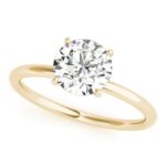 yellow gold hidden halo solitaire engagement ring