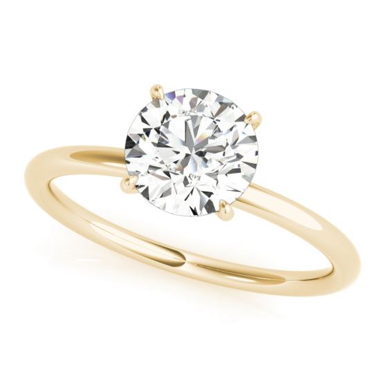 yellow gold hidden halo solitaire engagement ring