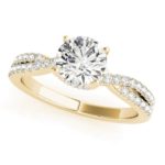 yellow gold twisted shank diamond engagement ring