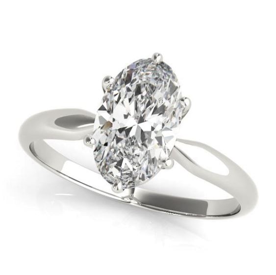 white gold oval diamond solitaire engagement ring