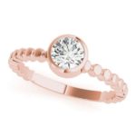 rose gold bezel set diamond engagement ring