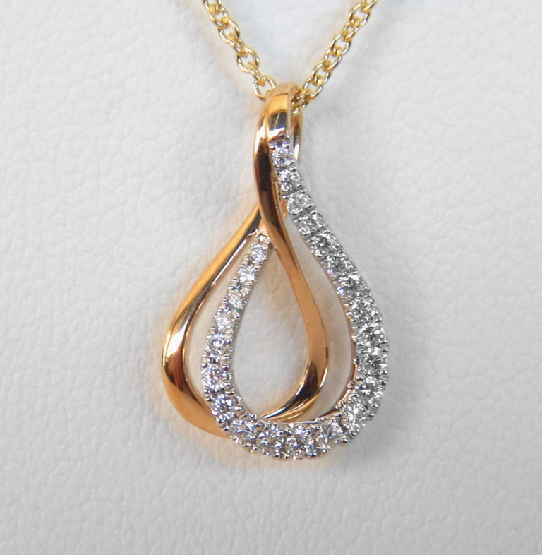 yellow gold diamond swirl pendant