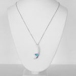 white gold blue topaz and diamond necklace
