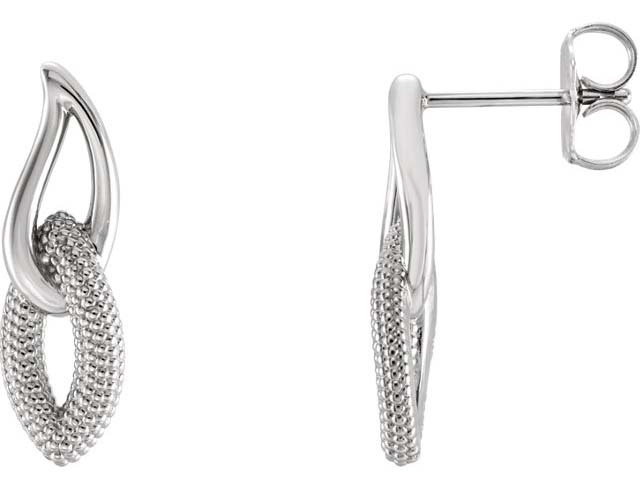 platinum beaded drop earrings