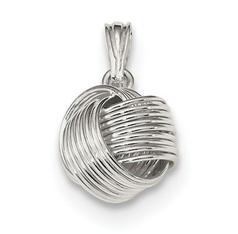 sterling silver love knot pendant