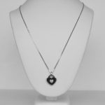sterling silver white sapphire heart necklace