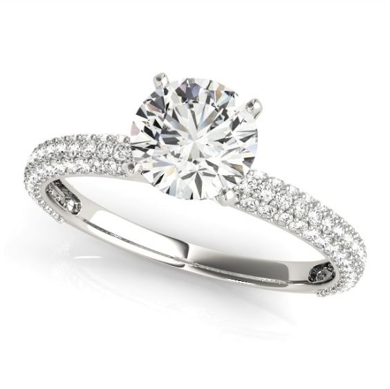 pave set diamond engagement ring