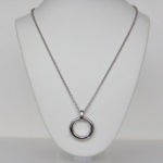 sterling silver open circle diamond necklace