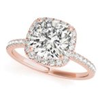 rose gold cushion cut diamond halo engagement ring