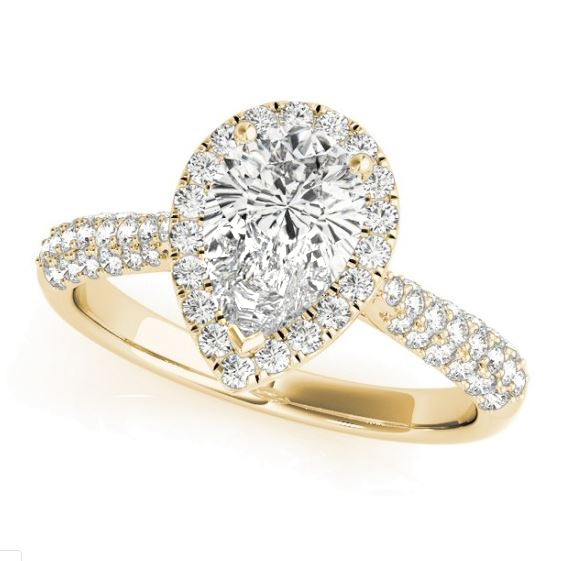 Pear Diamond Halo Engagement Ring | Kloiber Jewelers