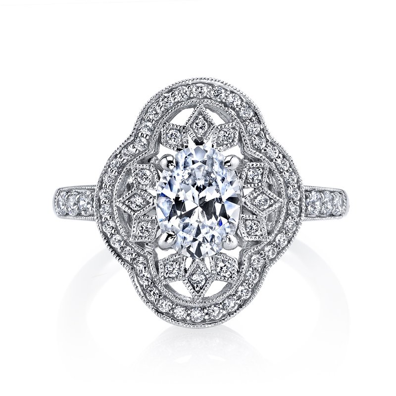 white gold vintage diamond engagement ring