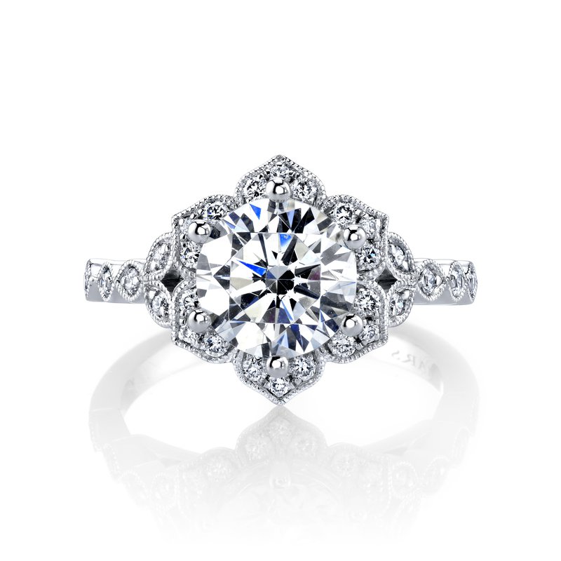 white gold diamond vintage engagement ring