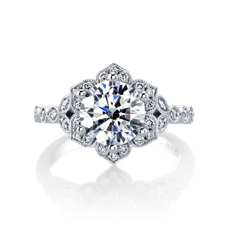 white gold diamond vintage engagement ring