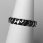 sterling silver black enamel animal print ring