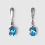 white blue topaz and diamond dangle earrings