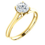yellow gold diamond solitaire engagement ring
