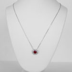 white gold ruby and diamond art deco necklace