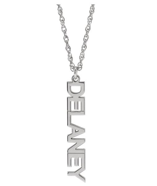 vertical name necklace