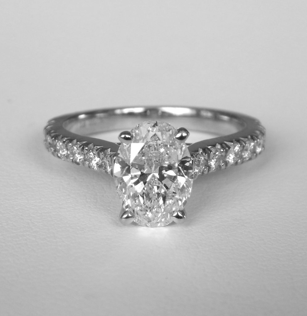 white gold oval diamond engagement ring