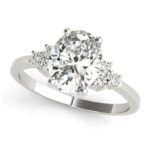 white gold diamond accented engagement ring