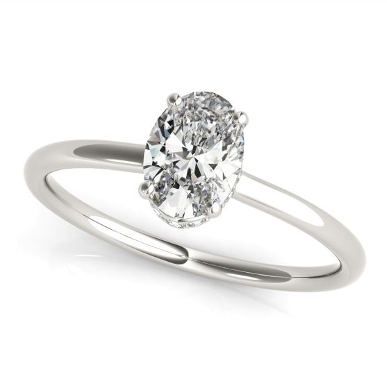 white gold oval diamond solitaire ring