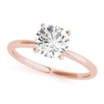 rose gold diamond solitaire engagement ring
