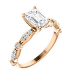 rose gold vintage diamond engagement ring