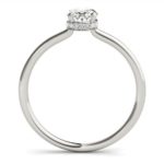 side view of white gold solitaire engagement ring