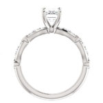 side view of white gold vintage diamond engagement ring