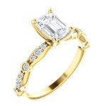 yellow gold vintage inspired diamond engagement ring