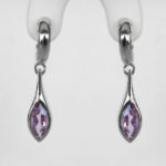 sterling silver amethyst dangle earrings