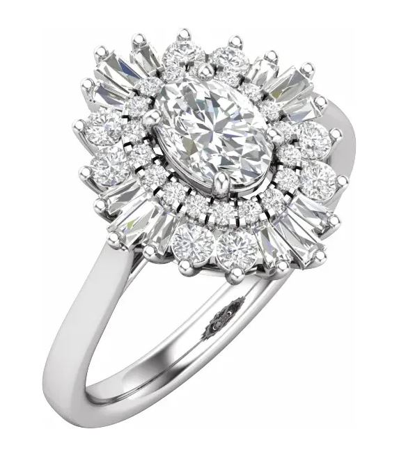 unique diamond halo engagement ring