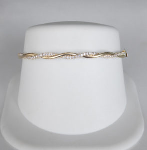 yellow gold diamond bangle bracelet