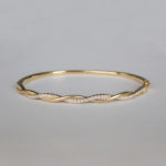 yellow gold diamond bangle bracelet