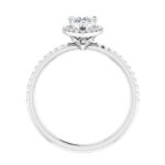 side view of pear shape diamond engagement ring