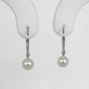 pearl leverback dangle earrings