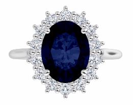 sapphire and diamond halo engagement ring