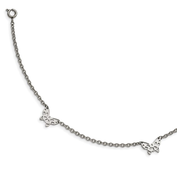 sterling silver butterfly anklet