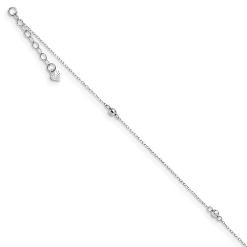 white gold beaded anklet