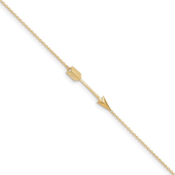 yellow gold arrow anklet