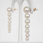 side view of freshwater pearl dangle earrings