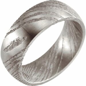 damascus steel wedding band