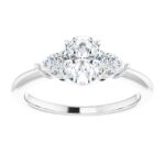 pear shape diamond accented engagement ring