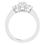 side view of diamond accented engagement ring