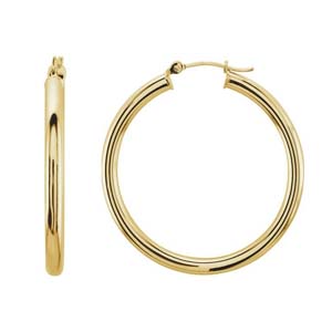 yellow gold hoops
