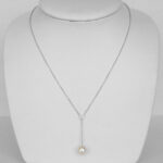 sterling silver pearl drop necklace