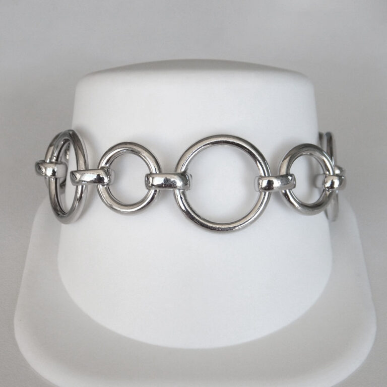 sterling silver circle link bracelet
